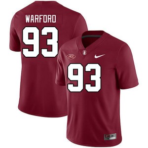 Men Peyton Warford Cardinal Stanford Cardinal 2024 ACC Conference College Football #93 Jersey 211009-317