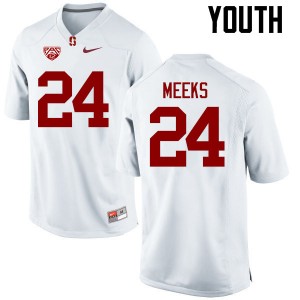 Youth Quenton Meeks White Stanford University College Football #24 Jersey 925108-268