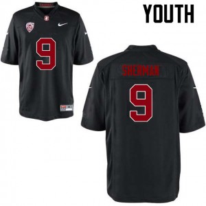 Youth Richard Sherman Black Stanford College Football #9 Jersey 795615-333