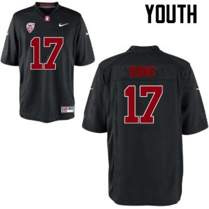 Youth Ryan Burns Black Stanford Cardinal College Football #17 Jersey 131783-771