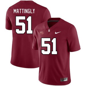 Men Sam Mattingly Cardinal Stanford University 2024 ACC Conference College Football #51 Jersey 433421-625