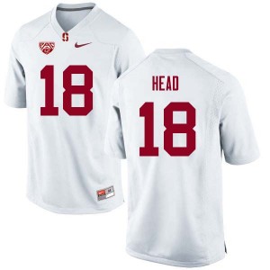 Men Stuart Head White Stanford Cardinal College Football #18 Jersey 627935-150