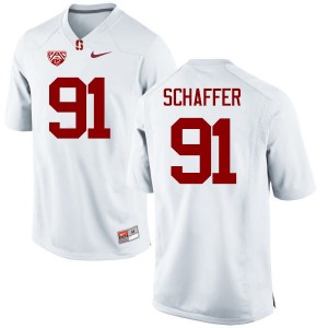 Men Thomas Schaffer White Stanford University College Football #91 Jersey 187891-369