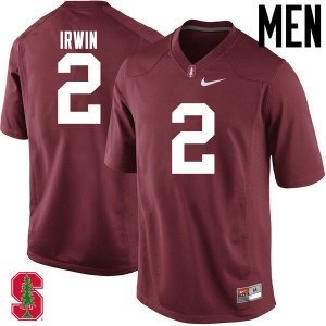 Men Trent Irwin Cardinal Cardinal College Football #2 Jersey 632787-118