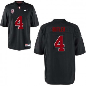Men Treyjohn Butler Black Stanford University College Football #4 Jersey 399714-632