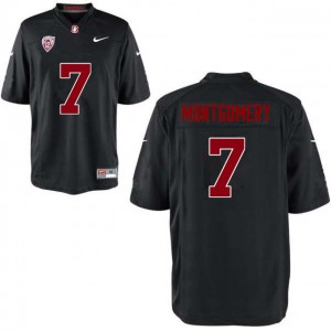 Men Ty Montgomery Black Stanford University College Football #7 Jersey 669049-844