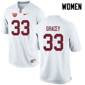 Women Alex Gracey White Stanford University College Football #33 Jersey 383899-899