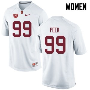 Women Bo Peek White Stanford University College Football #99 Jersey 841497-850