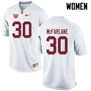 Women Cameron McFarlane White Cardinal College Football #30 Jersey 954050-947