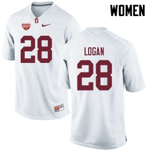 Women Donjae Logan White Cardinal College Football #28 Jersey 847695-472