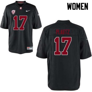 Women Dylan Plautz Black Stanford University College Football #17 Jersey 148903-311