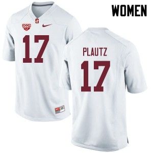 Women Dylan Plautz White Stanford College Football #17 Jersey 991484-941