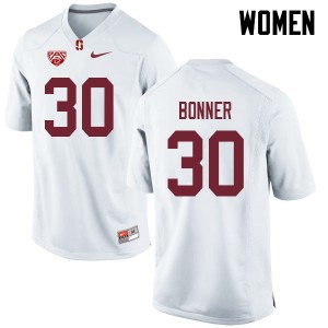 Women Ethan Bonner White Stanford Cardinal College Football #30 Jersey 788609-632