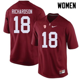 Women Jack Richardson Cardinal Stanford College Football #18 Jersey 418368-938