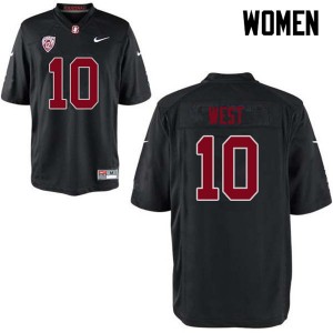 Women Jack West Black Cardinal College Football #10 Jersey 393235-111