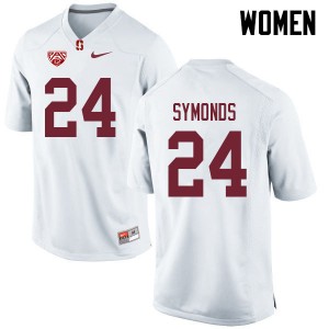 Women Jay Symonds White Stanford College Football #24 Jersey 193699-793