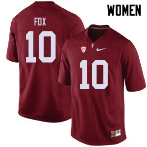 Women Jordan Fox Cardinal Stanford University College Football #10 Jersey 577799-682