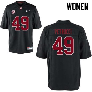 Women Kyle Petrucci Black Stanford Cardinal College Football #49 Jersey 359191-255