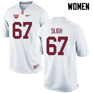 Women Nicholas Sligh White Cardinal College Football #67 Jersey 928431-977