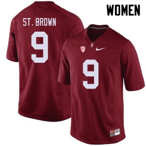 Women Osiris St. Brown Cardinal Stanford University College Football #9 Jersey 892976-657