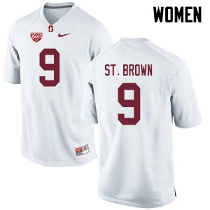 Women Osiris St. Brown White Stanford Cardinal College Football #9 Jersey 885463-729
