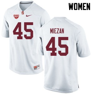 Women Ricky Miezan White Stanford University College Football #45 Jersey 504498-636