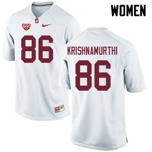 Women Sidhart Krishnamurthi White Stanford Cardinal College Football #86 Jersey 634689-688