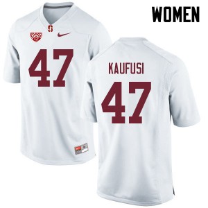 Women Tangaloa Kaufusi White Cardinal College Football #47 Jersey 986798-170