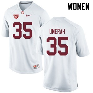 Women Tobe Umerah White Stanford College Football #35 Jersey 469991-503