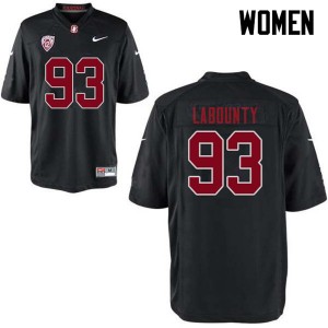 Women Trey LaBounty Black Cardinal College Football #93 Jersey 372835-668