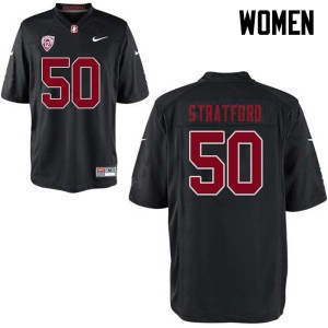 Women Trey Stratford Black Stanford College Football #50 Jersey 861904-856