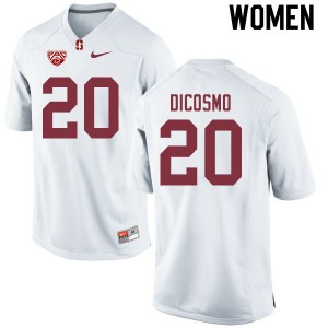 Women Aeneas DiCosmo White Stanford College Football #20 Jersey 694157-738