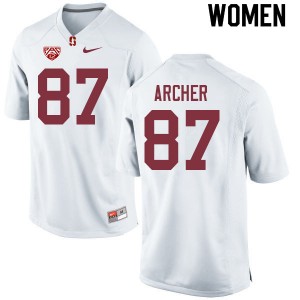 Women Bradley Archer White Cardinal College Football #87 Jersey 548466-380