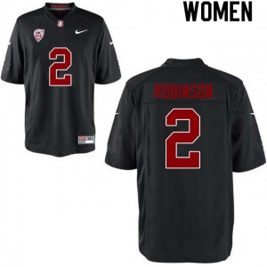Women Curtis Robinson Black Stanford Cardinal College Football #2 Jersey 413037-754