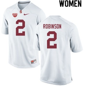 Women Curtis Robinson White Stanford College Football #2 Jersey 396448-209