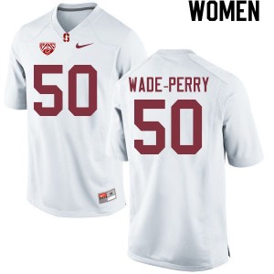 Women Dalyn Wade-Perry White Stanford College Football #50 Jersey 139221-297