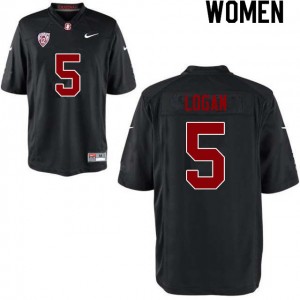 Women Donjae Logan Black Stanford Cardinal College Football #5 Jersey 986269-919