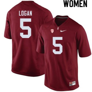 Women Donjae Logan Cardinal Stanford Cardinal College Football #5 Jersey 197935-908