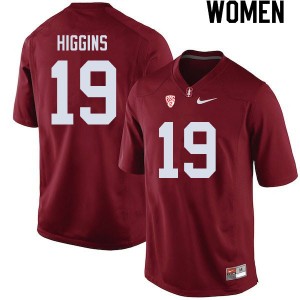 Women Elijah Higgins Cardinal Stanford University College Football #19 Jersey 661989-941