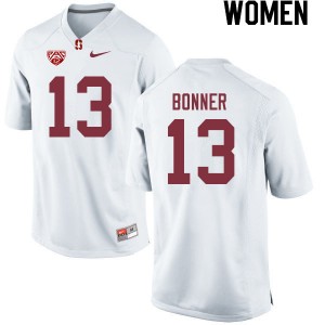 Women Ethan Bonner White Stanford University College Football #13 Jersey 635032-599