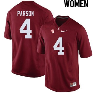 Women J.J. Parson Cardinal Stanford University College Football #4 Jersey 795673-164