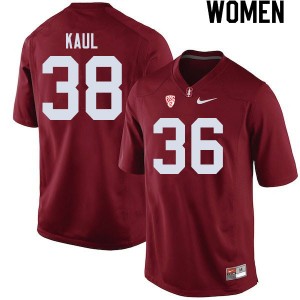 Women Jason Kaul Cardinal Stanford Cardinal College Football #38 Jersey 689735-674
