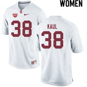 Women Jason Kaul White Stanford University College Football #38 Jersey 468330-888