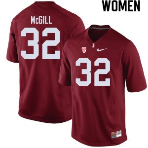 Women Jonathan McGill Cardinal Stanford Cardinal College Football #32 Jersey 425545-124