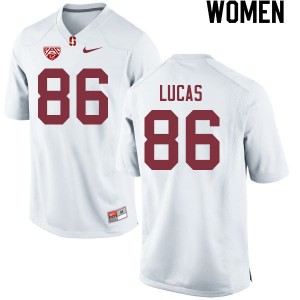Women Kale Lucas White Stanford Cardinal College Football #86 Jersey 115044-855