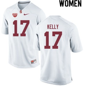 Women Kyu Blu Kelly White Stanford University College Football #17 Jersey 794532-606