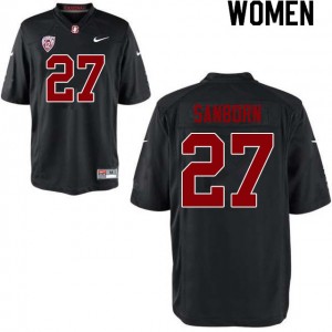 Women Ryan Sanborn Black Stanford Cardinal College Football #27 Jersey 785459-316