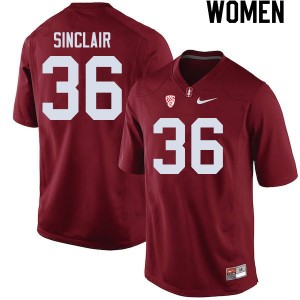 Women Tristan Sinclair Cardinal Stanford College Football #36 Jersey 700134-849
