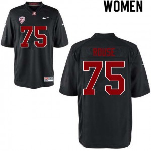 Women Walter Rouse Black Stanford College Football #75 Jersey 247578-296
