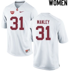 Women Zahran Manley White Stanford Cardinal College Football #31 Jersey 597520-388